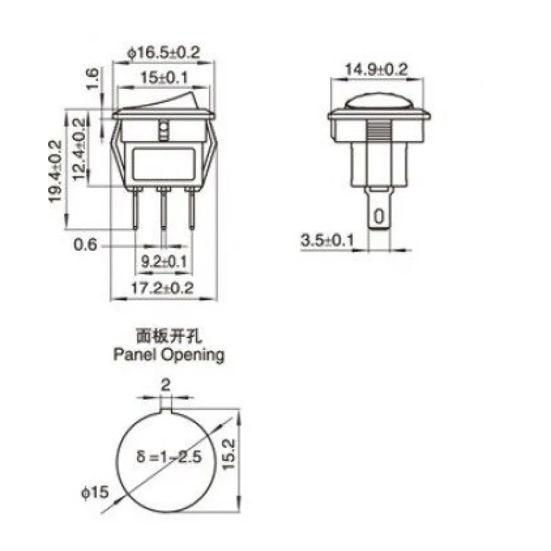 ON/OFF Mini Rocker Switch Illuminated SPDT 250V 3A 3-Pin - White - Red ON/OFF Mini Rocker Switch Illuminated SPDT 250V 3A 3-Pin - White - Red