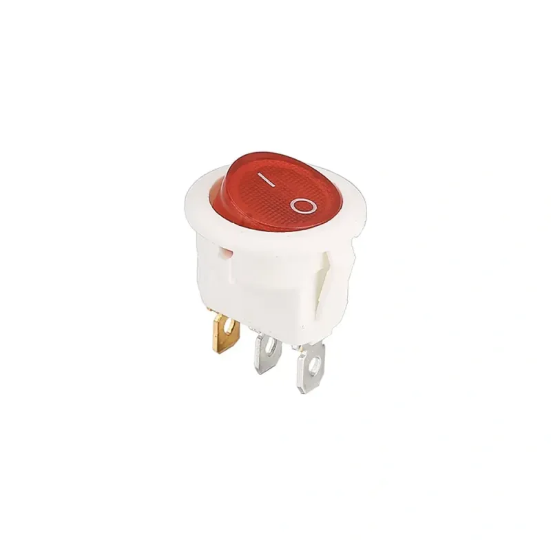 ON/OFF Mini Rocker Switch Illuminated SPDT 250V 3A 3-Pin - White - Red ON/OFF Mini Rocker Switch Illuminated SPDT 250V 3A 3-Pin - White - Red