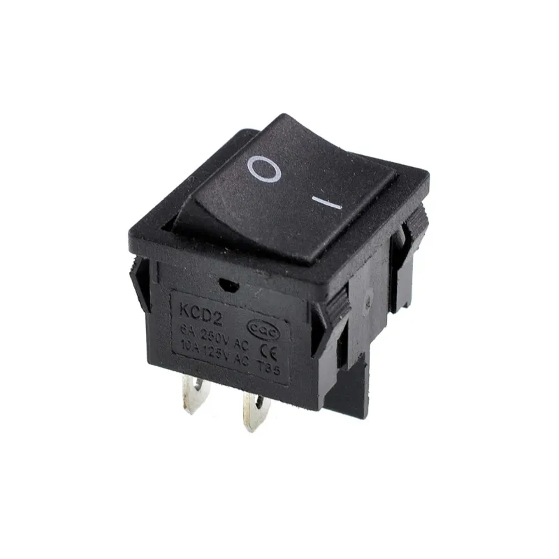 KCD2-501-4 Comutator Basculant ON-OFF DPST 4 Pini 250V 10A - Negru KCD2-501-4 Comutator Basculant ON-OFF DPST 4 Pini 250V 10A - Negru