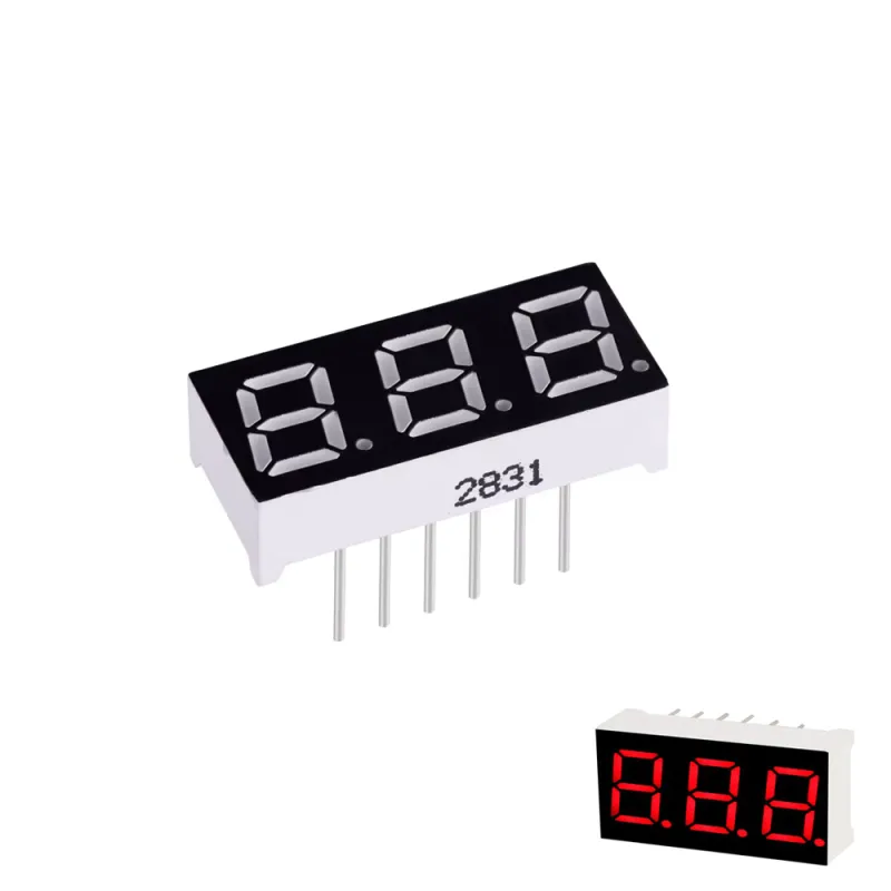 7mm 7-Segment 3 Digit Display Common Anode 2831BS - RED 7mm 7-Segment 3 Digit Display Common Anode 2831BS - RED