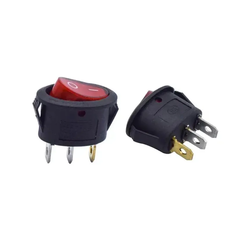 KCD1-9-101N Lighted Elliptic Rocker Switch 250V 6A SPST ON-OFF 3 Pin - Red KCD1-9-101N Lighted Elliptic Rocker Switch 250V 6A SPST ON-OFF 3 Pin - Red