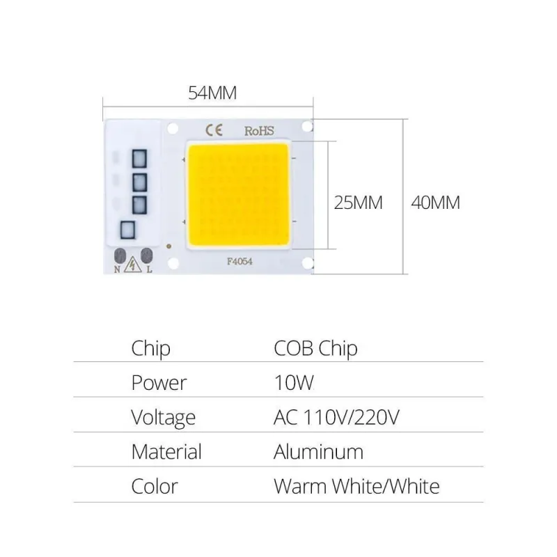 220V 10W Power Led Board Modul IP65 6000-6500K Alb 220V 10W Power Led Board Modul IP65 6000-6500K Alb