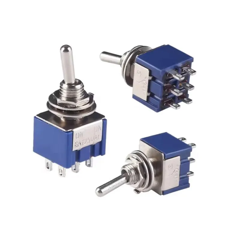 MTS-202 Întrerupător Basculant 250V 3A DPDT ON-ON MTS-202 Întrerupător Basculant 250V 3A DPDT ON-ON