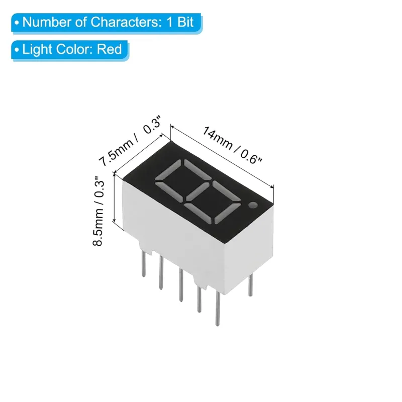 9mm 7-Segment 1 Digit Display Common Cathode 3161AS - RED 9mm 7-Segment 1 Digit Display Common Cathode 3161AS - RED