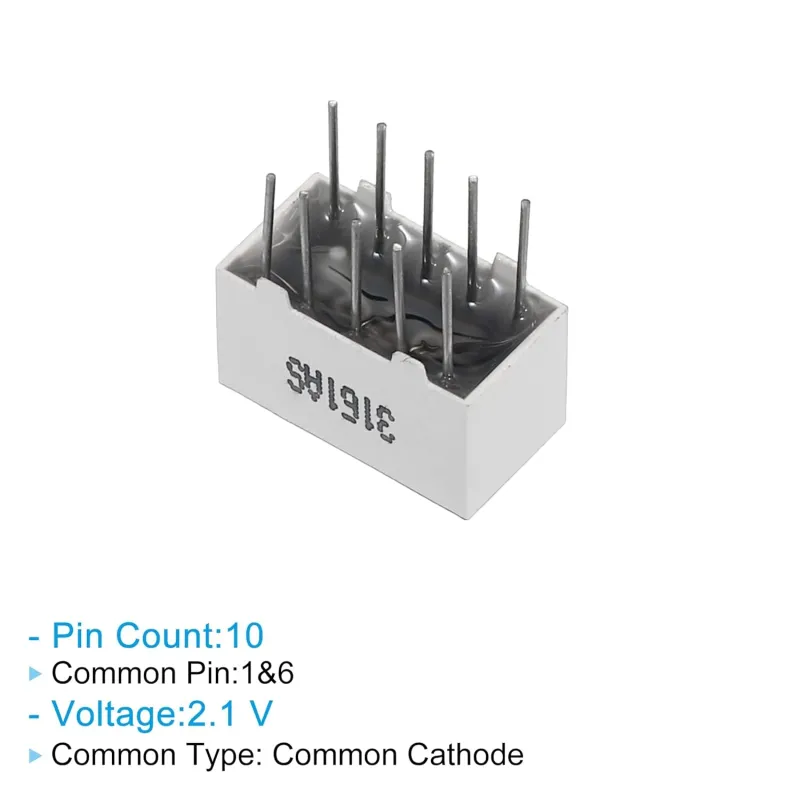 9mm 7-Segment 1 Digit Display Common Cathode 3161AS - RED 9mm 7-Segment 1 Digit Display Common Cathode 3161AS - RED