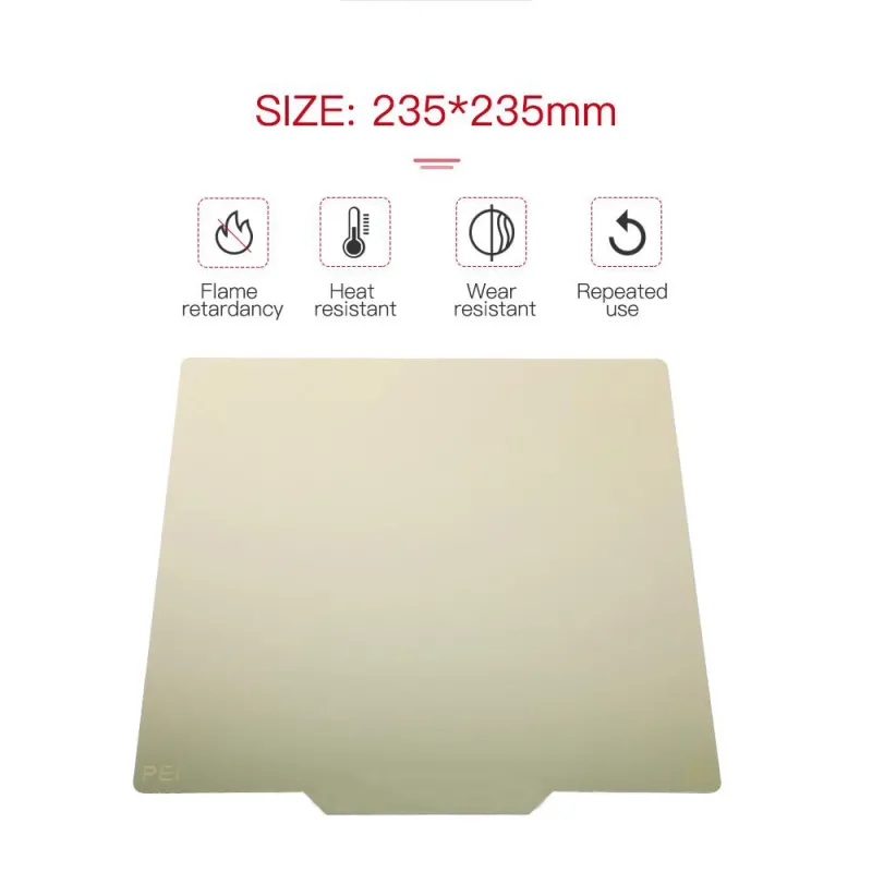 235 x 235 mm PEI la PEI Placă de Construcție cu Față Dublă Pentru Creality și Alte Imprimante 3D 235 x 235 mm PEI la PEI Placă de Construcție cu Față Dublă Pentru Creality și Alte Imprimante 3D