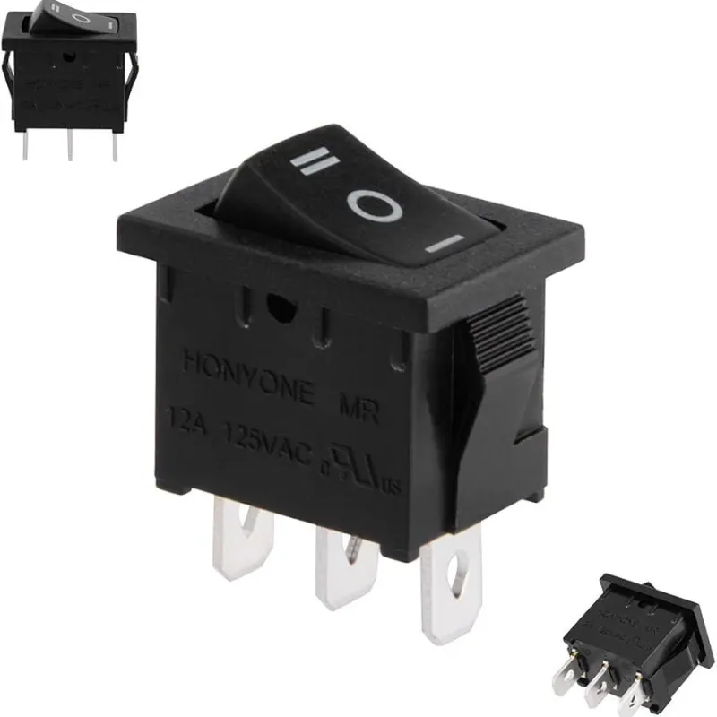 KCD1-103 Comutator Basculant SPDT 3 Căi 21x15 mm - Negru KCD1-103 Comutator Basculant SPDT 3 Căi 21x15 mm - Negru