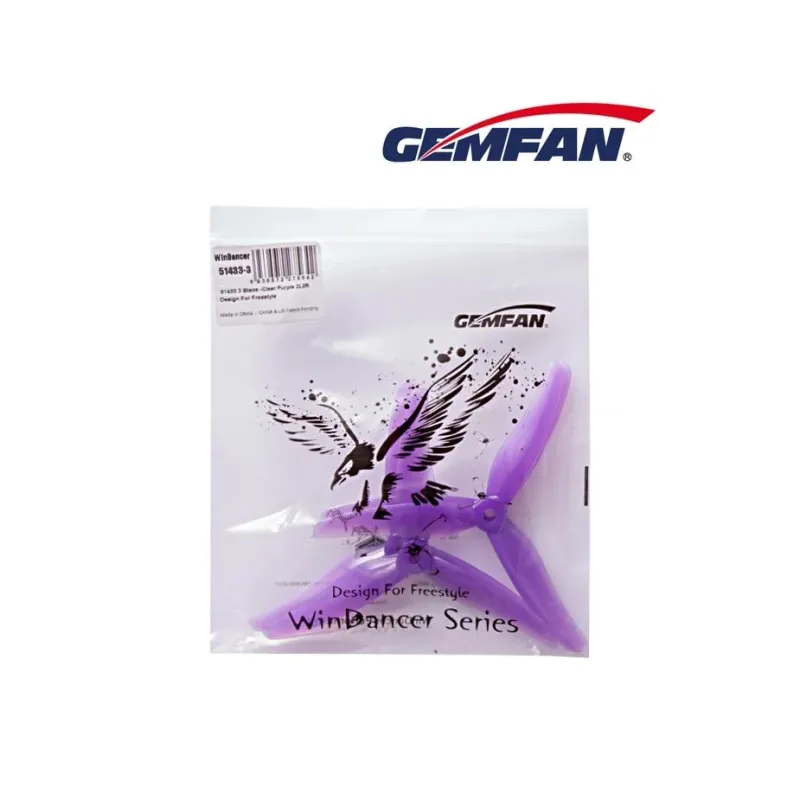Gemfan Hurricane 51433 Propeller 3-blade 2 CW- 2 CCW (4pcs) - Purple Gemfan Hurricane 51433 Propeller 3-blade 2 CW- 2 CCW (4pcs) - Purple