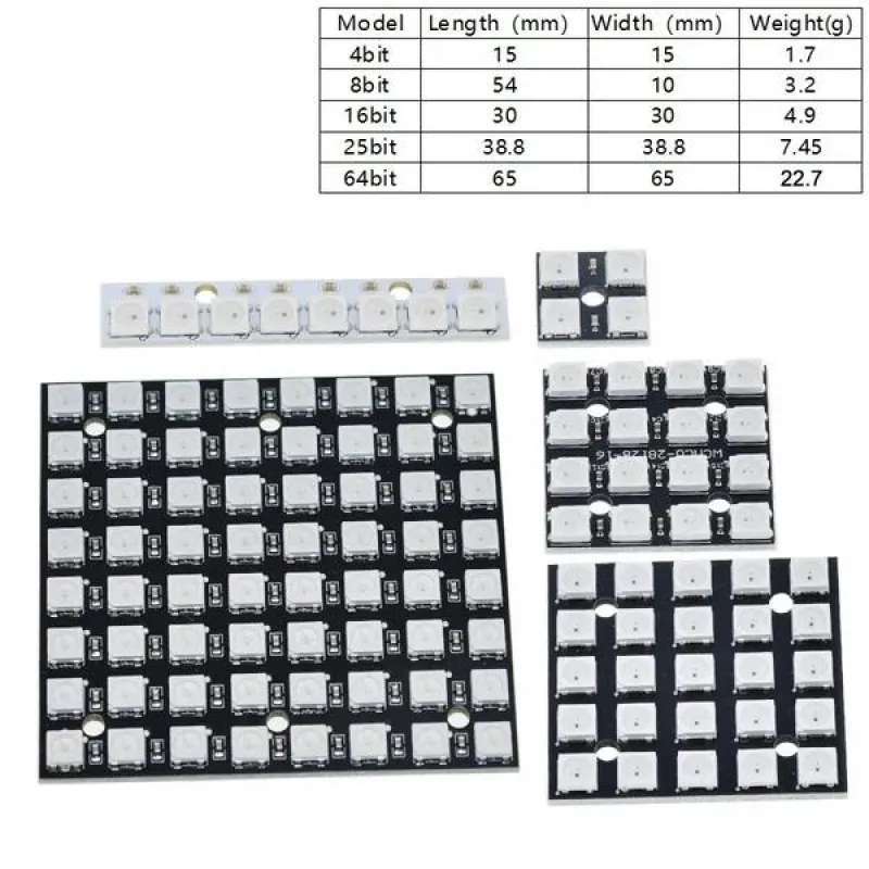 WS2812B Neopixel Adresabil RGB Led Modul 5x5 Matrice Pătrată 25 Biți WS2812B Neopixel Adresabil RGB Led Modul 5x5 Matrice Pătrată 25 Biți