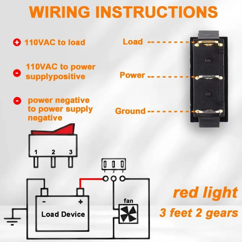 KCD3 ON-OFF Rocker Switch SPST 3 Pin 1-Way 250V 15A - Red KCD3 ON-OFF Rocker Switch SPST 3 Pin 1-Way 250V 15A - Red