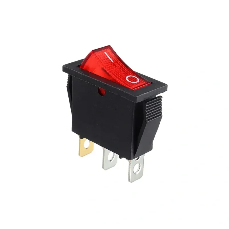 KCD3 ON-OFF Rocker Switch SPST 3 Pin 1-Way 250V 15A - Red KCD3 ON-OFF Rocker Switch SPST 3 Pin 1-Way 250V 15A - Red