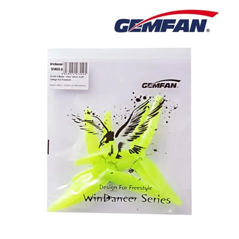 Gemfan Hurricane 51433 Elice 3 Pale 2 CW- 2 CCW (4pcs) - GALBEN Gemfan Hurricane 51433 Elice 3 Pale 2 CW- 2 CCW (4pcs) - GALBEN