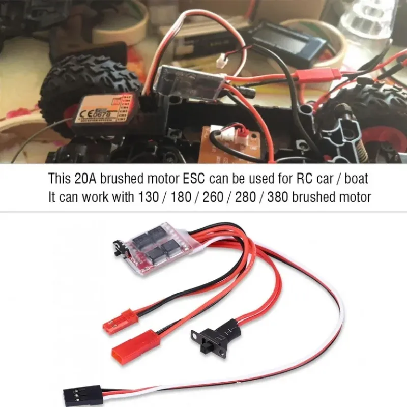 Controler Electronic de Viteză ESC cu Frână Comutabilă Pentru RC Car Boat Tank 20A Brushed Controler Electronic de Viteză ESC cu Frână Comutabilă Pentru RC Car Boat Tank 20A Brushed