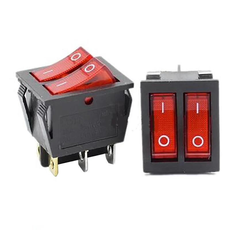 KCD3 ON-OFF Rocker Switch SPST 6 Pin 2-Way 250V 15A - Red KCD3 ON-OFF Rocker Switch SPST 6 Pin 2-Way 250V 15A - Red
