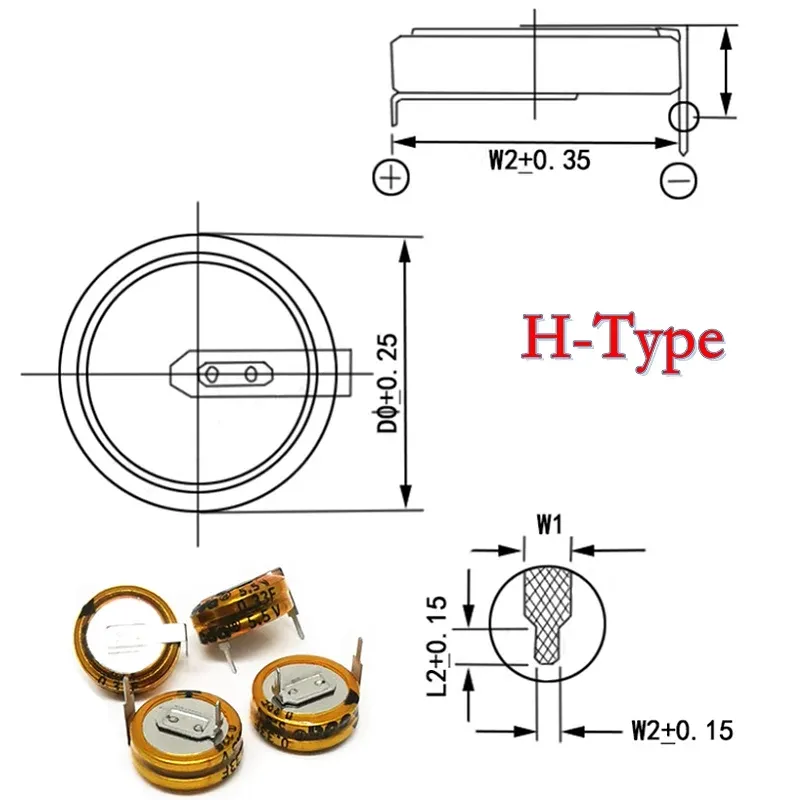 0.1F 5.5V Superfarad Capacitor H-Type Super Capacitor 0.1F 5.5V Superfarad Capacitor H-Type Super Capacitor