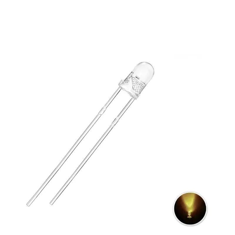 LED 3mm Transparent Yellow LED 3mm Transparent Yellow