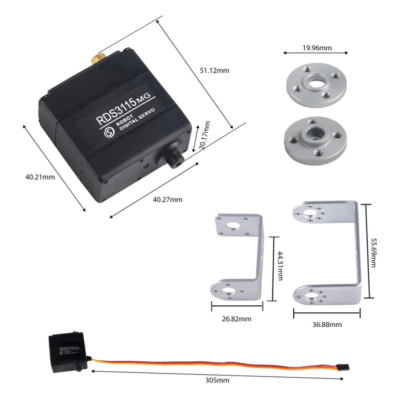 RDS3115 Servo Motor 17kg 180 degree RDS3115 Servo Motor 17kg 180 degree