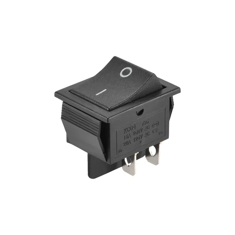 KCD2-201-4 ON-OFF Rocker Switch DPST 4 Pin 250V 16A - Black KCD2-201-4 ON-OFF Rocker Switch DPST 4 Pin 250V 16A - Black