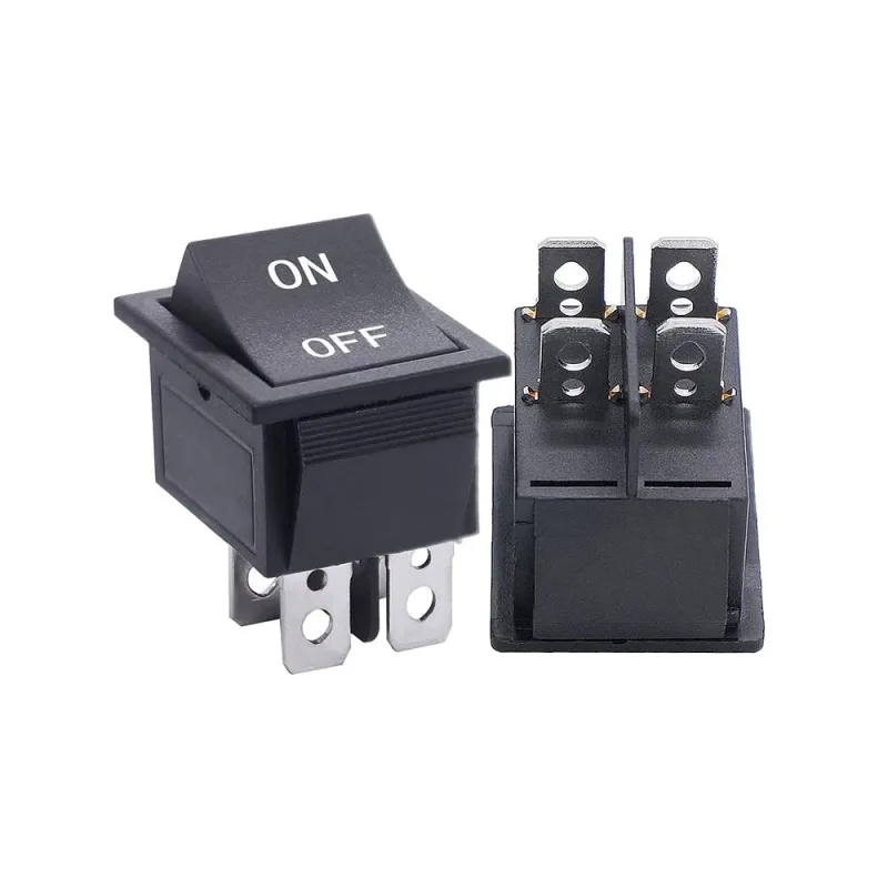 KCD2-201-4 ON-OFF Rocker Switch DPST 4 Pin 250V 16A - Black KCD2-201-4 ON-OFF Rocker Switch DPST 4 Pin 250V 16A - Black