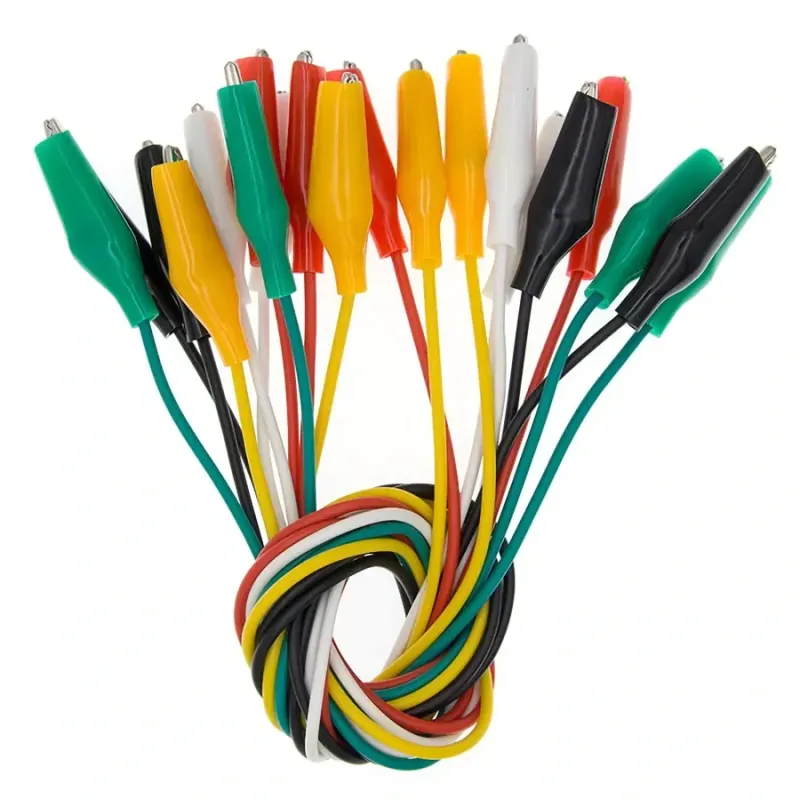 Crocodile Cable Set 10pcs Alligator Clips 5 Colour - Big Size Crocodile Cable Set 10pcs Alligator Clips 5 Colour - Big Size