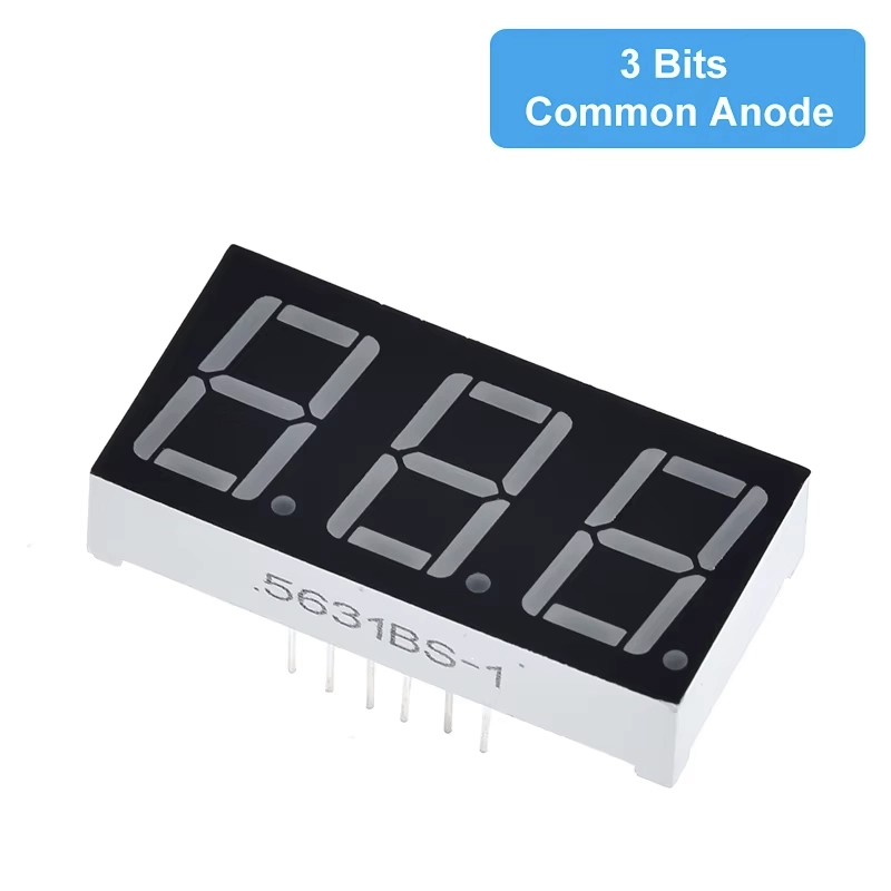 14mm 7-Segment 3 Digit Display Common Anode 5631BS - RED 14mm 7-Segment 3 Digit Display Common Anode 5631BS - RED