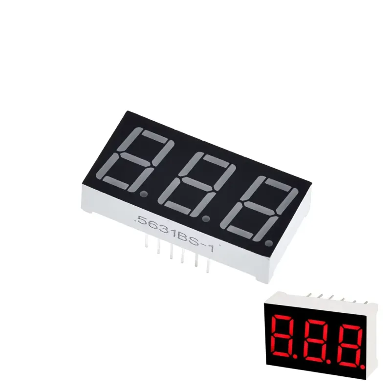 14mm 7-Segment 3 Digit Display Common Anode 5631BS - RED 14mm 7-Segment 3 Digit Display Common Anode 5631BS - RED