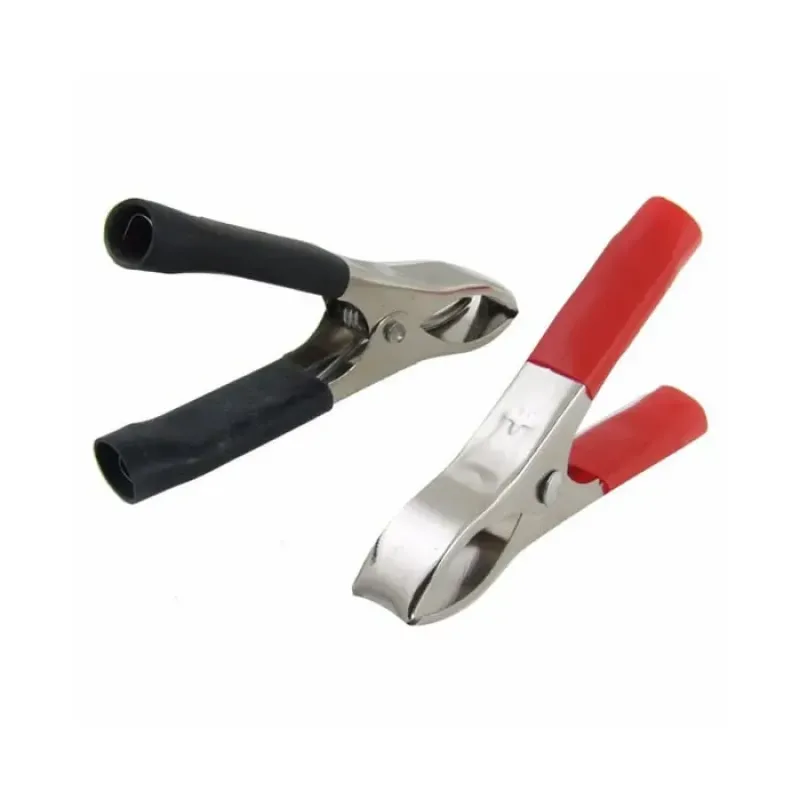 Insulated Crocodile Clip 75mm 15A Black - Red (Pair) Insulated Crocodile Clip 75mm 15A Black - Red (Pair)