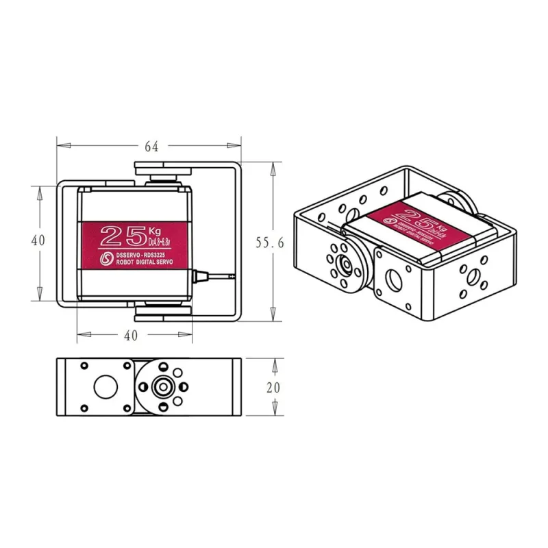 RDS3225 Servo Motor 25kg 180 degree RDS3225 Servo Motor 25kg 180 degree
