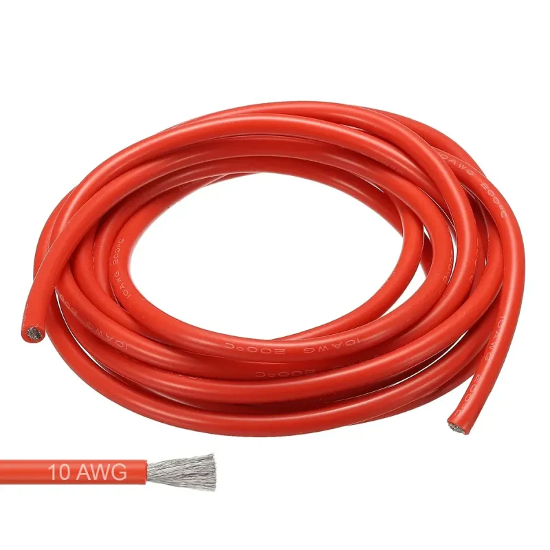 10 AWG Flexible Silicone Wire 0.08mm Tinned Copper - RED - 1 Meter 10 AWG Flexible Silicone Wire 0.08mm Tinned Copper - RED - 1 Meter