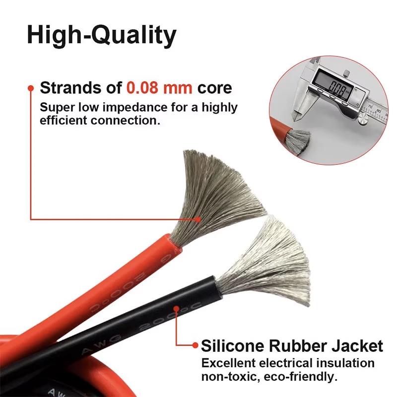 10 AWG Flexible Silicone Wire 0.08mm Tinned Copper - RED - 1 Meter 10 AWG Flexible Silicone Wire 0.08mm Tinned Copper - RED - 1 Meter