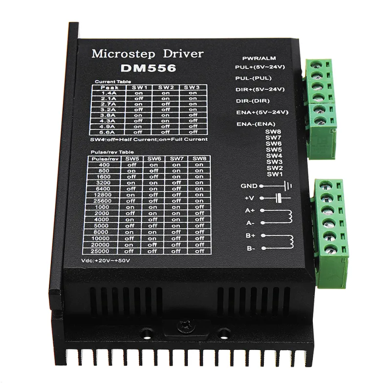 DM556 Driver Pentru Motor Pas cu Pas cu 2 Faze - 18-48V DC, Max 5.6A DM556 Driver Pentru Motor Pas cu Pas cu 2 Faze - 18-48V DC, Max 5.6A