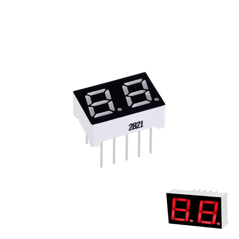 7mm 7-Segment 2 Digit Display Common Cathode 2821AS - RED 7mm 7-Segment 2 Digit Display Common Cathode 2821AS - RED