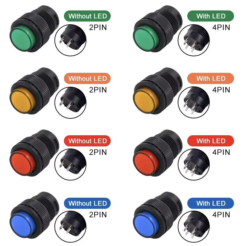 Lampă cu Led Comutator Momentan cu Buton 16mm 250V 3A R16-503 - VERDE Lampă cu Led Comutator Momentan cu Buton 16mm 250V 3A R16-503 - VERDE