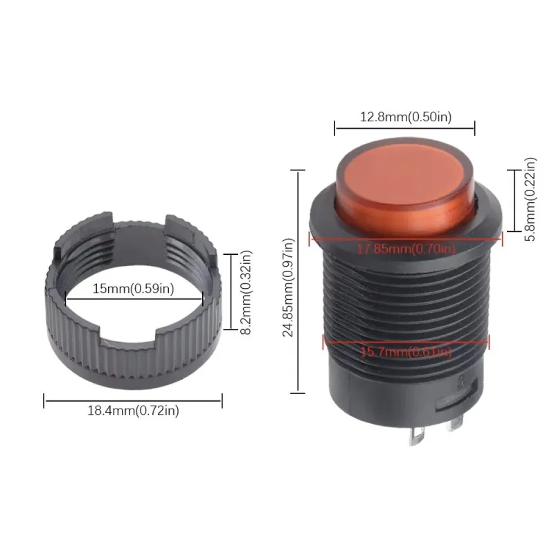 Lampă cu Led Comutator Momentan cu Buton 16mm 250V 3A R16-503 - VERDE Lampă cu Led Comutator Momentan cu Buton 16mm 250V 3A R16-503 - VERDE