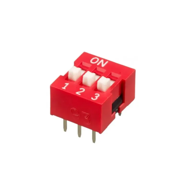Comutator Dip cu 3 Pini 2,54 mm Roșu Comutator Dip cu 3 Pini 2,54 mm Roșu