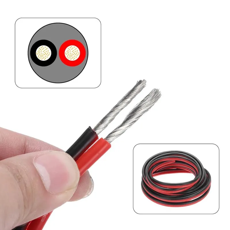 18 AWG 2 Conductoare Paralele Flexibile Silicon Cablu de Sârmă roșu-negru - 1 Metru 18 AWG 2 Conductoare Paralele Flexibile Silicon Cablu de Sârmă roșu-negru - 1 Metru