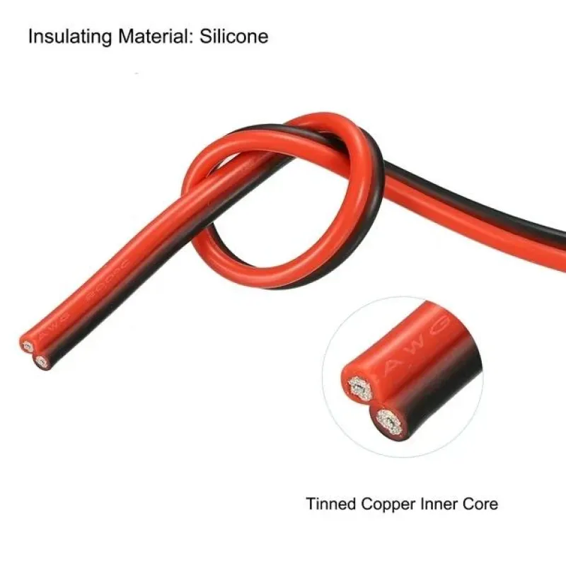 18 AWG 2 Conductoare Paralele Flexibile Silicon Cablu de Sârmă roșu-negru - 1 Metru 18 AWG 2 Conductoare Paralele Flexibile Silicon Cablu de Sârmă roșu-negru - 1 Metru