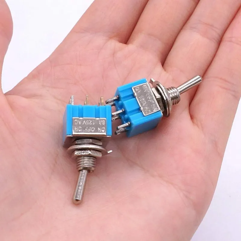 MTS-203 Comutator Basculant 250V 3A 6 Pin DPDT ON-OFF-ON MTS-203 Comutator Basculant 250V 3A 6 Pin DPDT ON-OFF-ON
