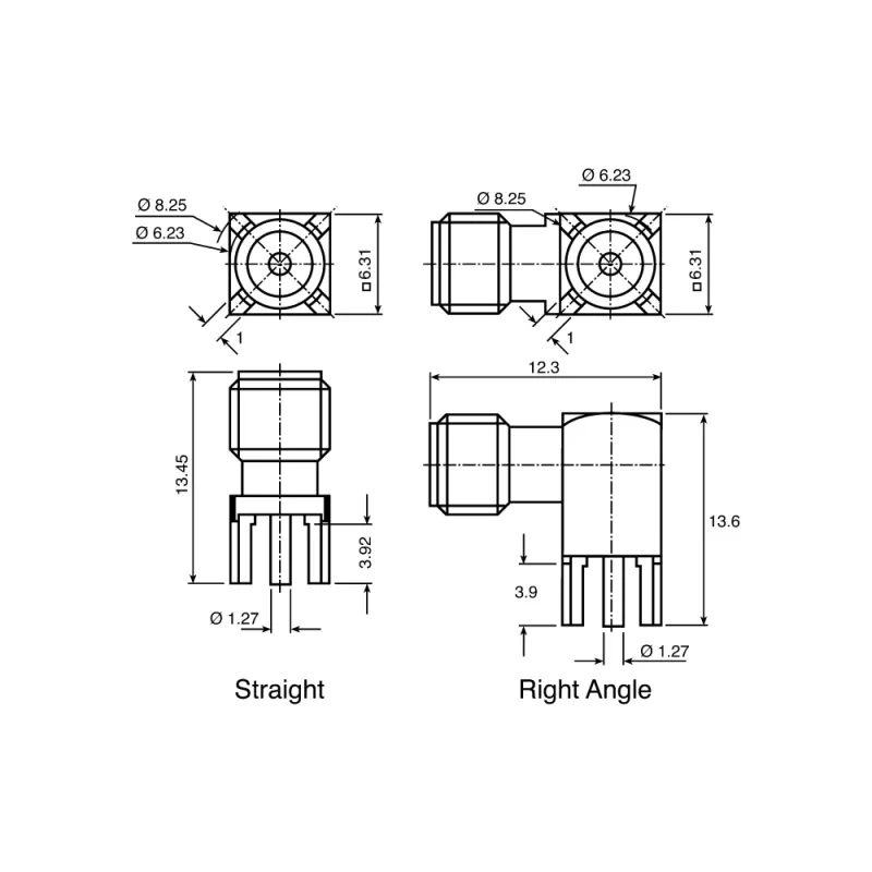 SMA Femeie Jack Conector RF Pentru PCB SMA Femeie Jack Conector RF Pentru PCB