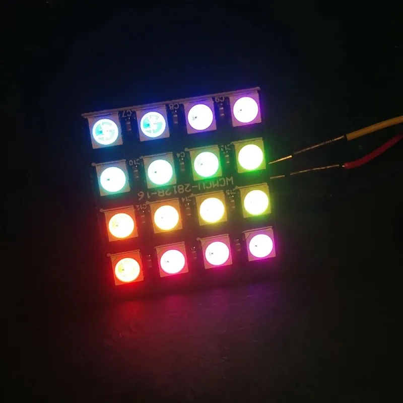 WS2812B Neopixel Adresabil RGB Led Modul 4x4 Pătrat Matrice 16 Biți WS2812B Neopixel Adresabil RGB Led Modul 4x4 Pătrat Matrice 16 Biți