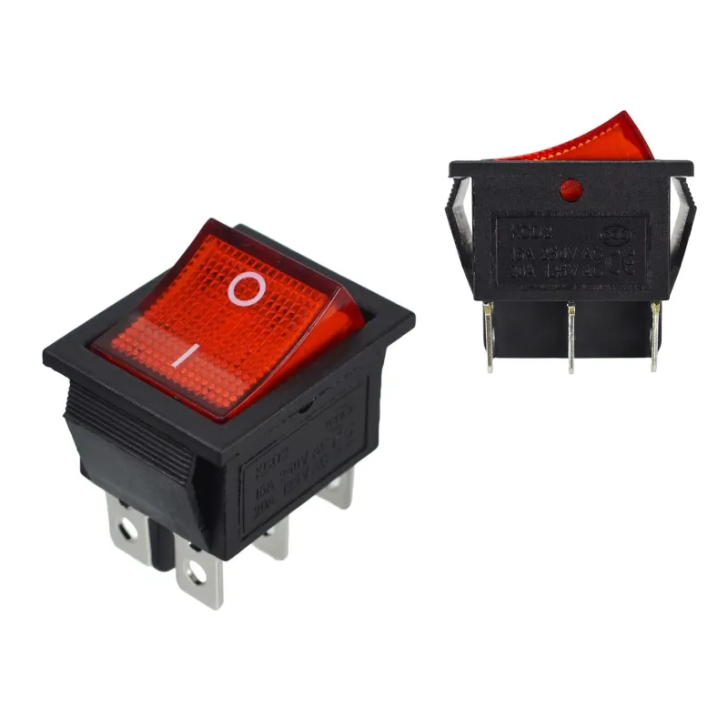 KCD2-202N ON-ON Rocker Switch DPDT 6 Pin 250V 16A - Red KCD2-202N ON-ON Rocker Switch DPDT 6 Pin 250V 16A - Red