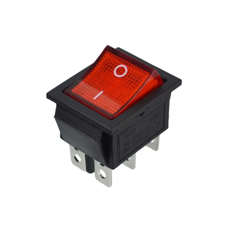 KCD2-202N ON-ON Rocker Switch DPDT 6 Pin 250V 16A - Red KCD2-202N ON-ON Rocker Switch DPDT 6 Pin 250V 16A - Red