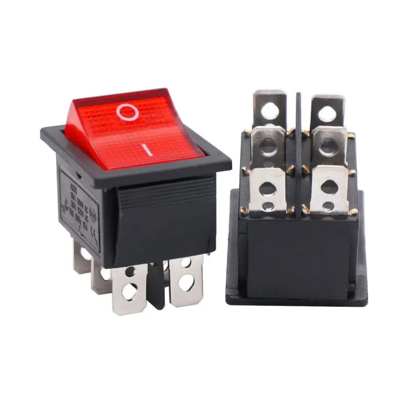 KCD2-202N ON-ON Rocker Switch DPDT 6 Pin 250V 16A - Red KCD2-202N ON-ON Rocker Switch DPDT 6 Pin 250V 16A - Red