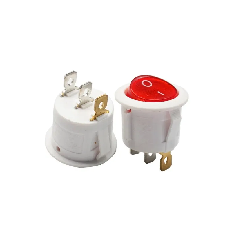 ON/OFF Mini Rocker Switch SPDT Illuminated 250V 6A 3 Pin - WHITE ON/OFF Mini Rocker Switch SPDT Illuminated 250V 6A 3 Pin - WHITE