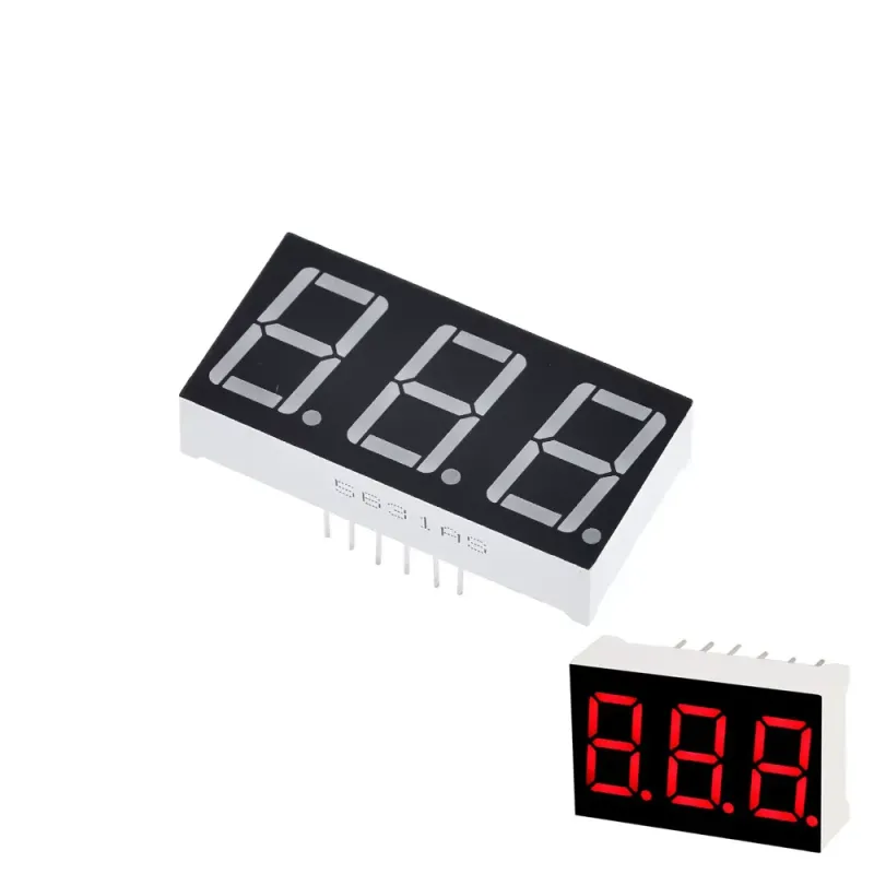 14mm 7-Segment 3 Digit Display Common Cathode 5631AS - RED 14mm 7-Segment 3 Digit Display Common Cathode 5631AS - RED