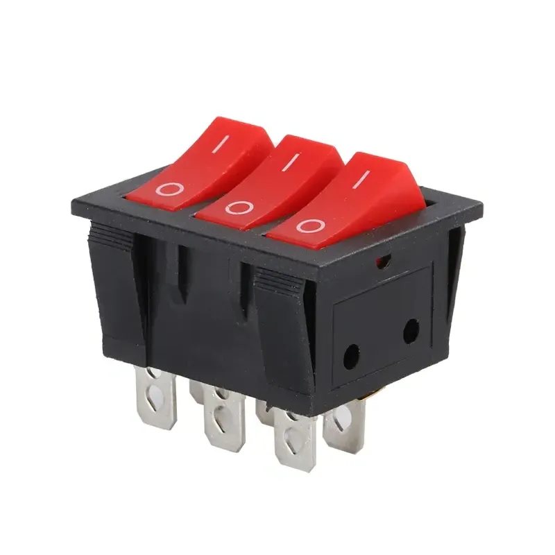 KCD9 Comutator Basculant ON-OFF SPST 6 Pini 3 Căi 250V 16A - Roșu KCD9 Comutator Basculant ON-OFF SPST 6 Pini 3 Căi 250V 16A - Roșu
